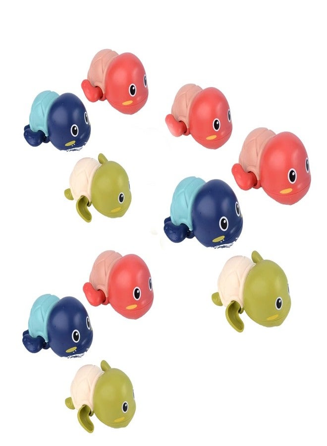 TECH LOGO ELECTRONICS لعبة سلحفاة سباحة للاستحمام، ألعاب مائية عائمة تعمل باللف، ألعاب مائية للاستحمام للأطفال الصغار، ألعاب استحمام للأطفال من عمر 0-3 سنوات (عبوة من 10 قطع، متعددة الألوان) - Image 1